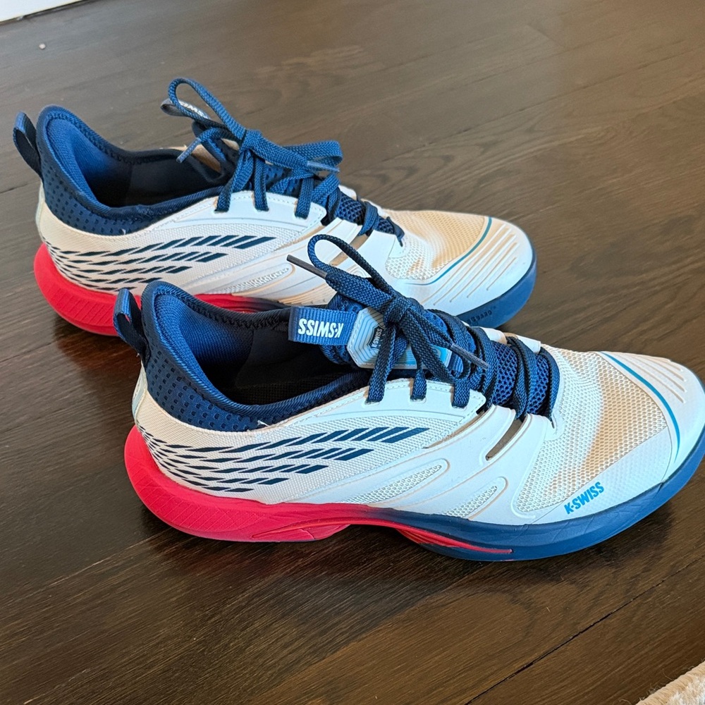 K-Swiss Men’s SpeedTrac White and Navy Tennis/Pickleball Sneakers Like New!